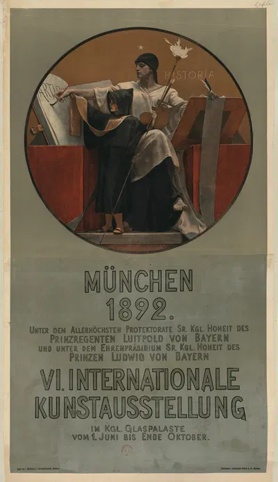 München 1892. VI internationale Kunstausstellung by Nikolaus Gysis, 1892 — digital art print download