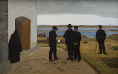 Жители Харбёрё у церкви by Нильс Бьерре, 1906 — digital art print download