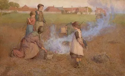 Сжигание сорняков by Питер Уокер Николсон, 1884 — digital art print download