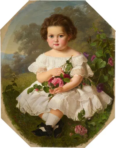 Портрет Александрины Стрюбе (1859-1920) в детстве by Рудольф Эпп, 1859-1920 — digital art print download