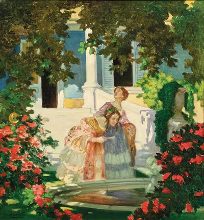 У фонтана by Улисс Капуто — digital art print download