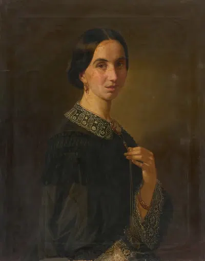 Damenbildnis Franziska Mammel, geb. Malchus by Wilhelm Dürr, 1860 — digital art print download