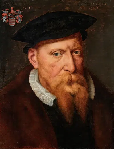 Portrait Of Robert De Croÿ (Circa 1500-1556), Bishop Of Cambrai by Willem Key — digital art print download