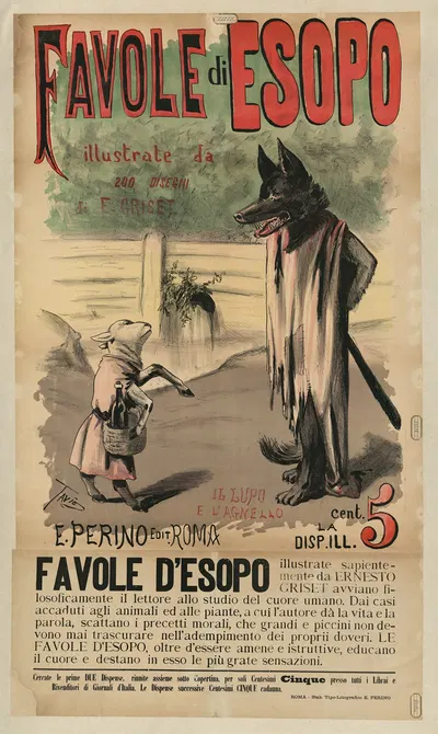 Favole di Esopo by Ottavio Rodella Tavio, 1890 — digital art print download
