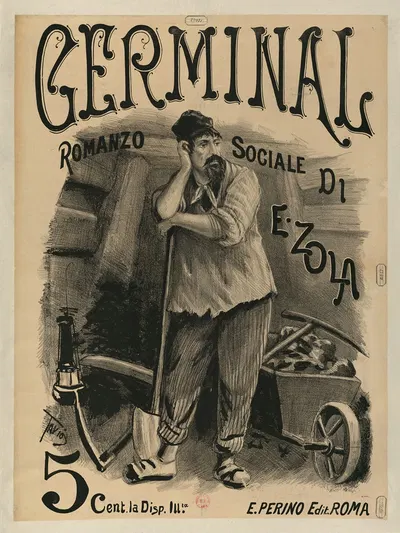 Germinal romanzo sociale di E. Zola by Ottavio Rodella Tavio, 1890 — digital art print download