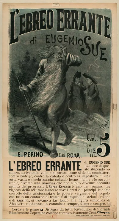 L'Ebreo errante di Eugenio Sue – le juif errant by Ottavio Rodella Tavio, 1893 — digital art print download