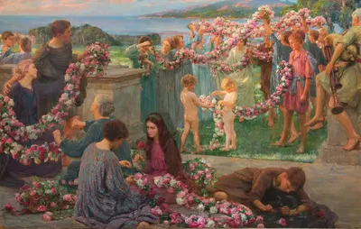 The Garlands of Love by Herbert Arnould Olivier, 1918 — digital art print download
