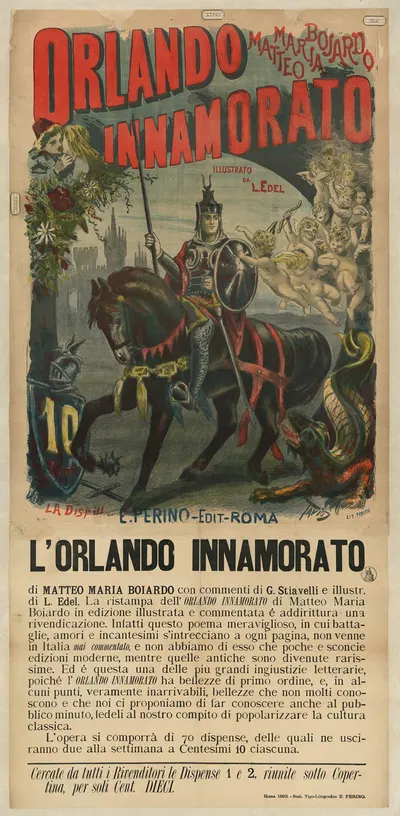 Orlando innamorato di Matteo Maria Boiardo by Ottavio Rodella Tavio, 1893 — digital art print download