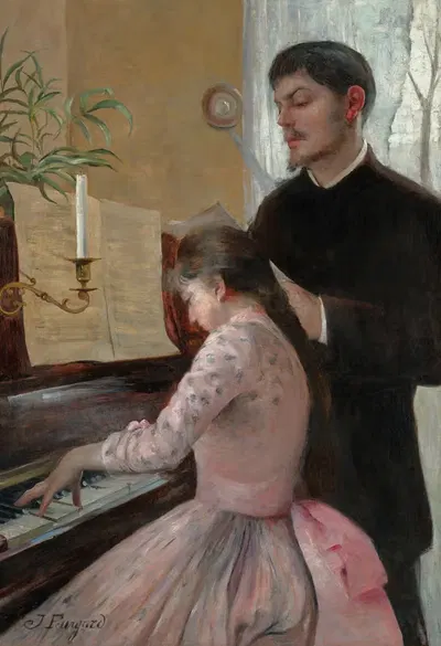 The piano lesson by Julie Delance-Feurgard — digital art print download