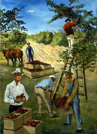 Сборщики яблок (эскиз для фрески) by Николай Чиковский — digital art print download