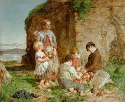 Past and Present by William Mctaggart, 1860 — digital art print download