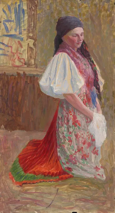 Девушка в чешском традиционном костюме by Иван Жабота, 1925 — digital art print download