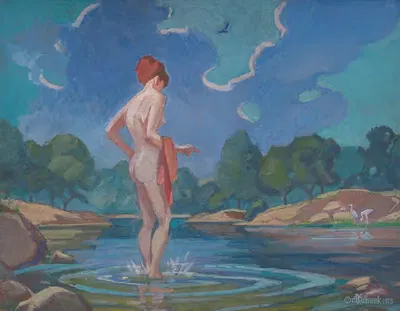 Дама в воде by Джеймс С. Кулханек, 1975 — digital art print download