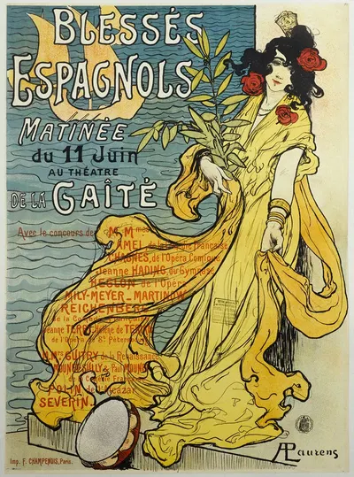 LESSES ESPAGNOLS MATINEE du 11 Juin AU THEATRE DE LA GAÎTE by Поль Альбер Лоренс, 1900 — digital art print download