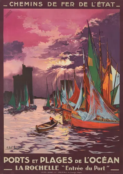 Ports et Plages de l'Océan. La Rochelle Entrée du Port by E. Paul Champseix, 1928 — digital art print download