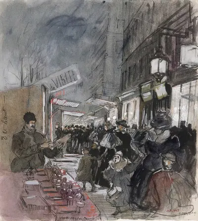 Маленькие магазины на Новый год на бульварах by Шарль Жуас — digital art print download