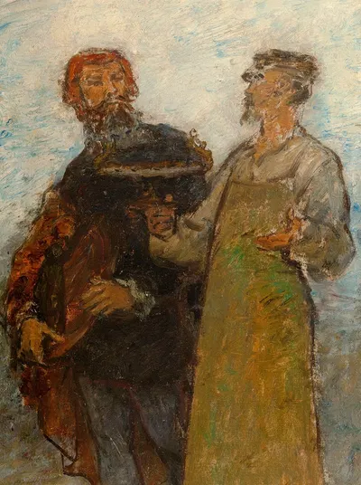 Бенвенуто Челлини, художник XVI века, восхищается продуктами современного искусства, Ткани, Эски by Эдмон Южен Вальтон,…