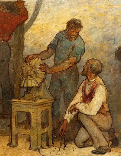 De près ou de loin tous les métiers ont besoin d'être touchés par un reflet de l'art , Les métiers by Edmond Eugène Valton,…