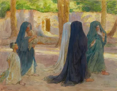 Арабские женщины на прогулке by Этьен Дине, 1895 — digital art print download