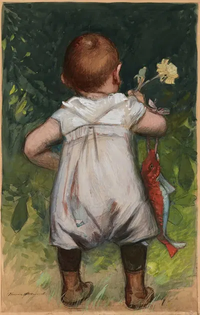 Этюд ребенка сзади by Фирмин Буйссе — digital art print download