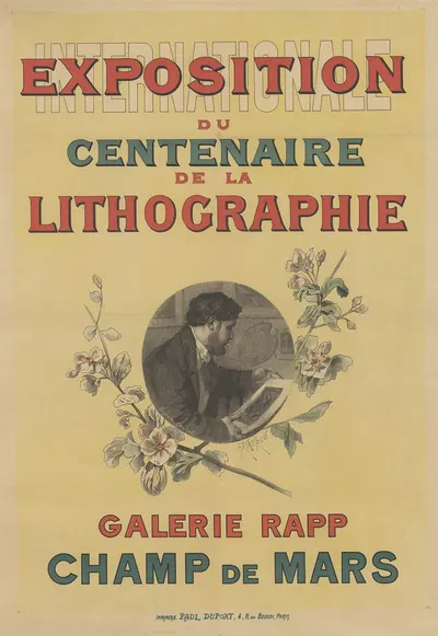 Exposition Internationale du Centenaire de la lithographie. Galerie Rapp, Champ de Mars by Paul Maurou, 1895 — digital art…