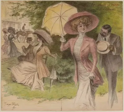 Элегантные дамы на скачках by Жорж Редон, 1908 — digital art print download