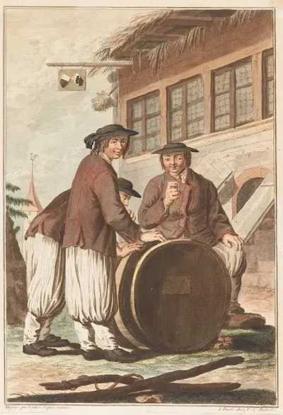 Три Бахуса by Готфрид Лохер, 1774 — digital art print download
