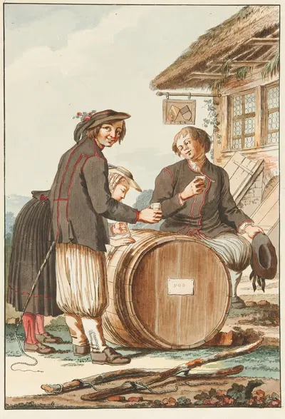 Швейцарские крестьяне из округа Мора by Готфрид Лохер, 1774 — digital art print download