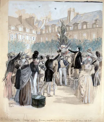 Виктор Гюго сажает дерево свободы на площади Рояль в 1848 by Германн Фогель, 1892-1893 — digital art print download