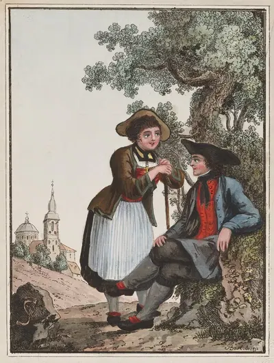 Крестьяне кантона Золотурн by Иоганн Георг Вольмар, 1792 — digital art print download