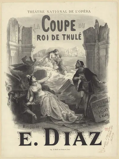 La Coupe du roi de Thulé opéra en 3 actes et 4 tableaux de L. Gallet et E. Blau by Pierre-Auguste Lamy, 1873 — digital art…