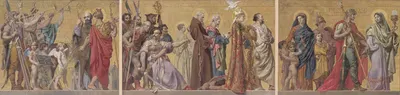 Вера, ведущая Кловиса, за ним королева и её дети, затем различные святые и воины 3 by Жозеф Блан — digital art print download