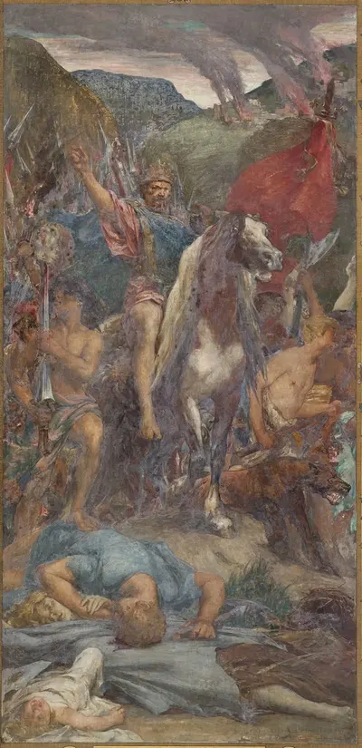 Аттила и его армия в походе на Париж by Жюль Эли Делаunay, 1874-1891 — digital art print download