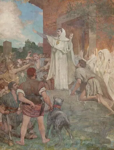 Сент-Женевьева успокаивает парижан by Жюль Эли Делаunay, 1874-1891 — digital art print download