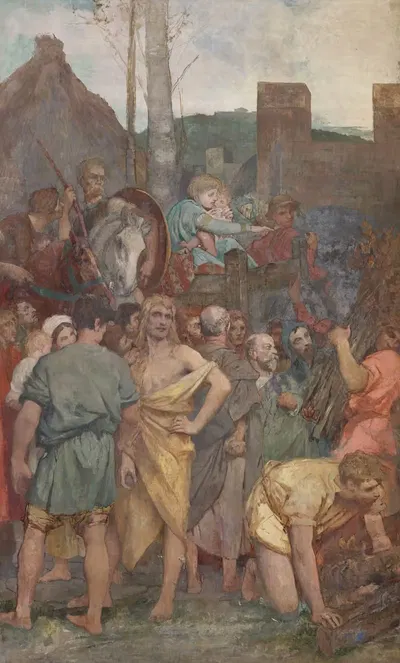 Сент-Женевьева успокаивает парижан by Жюль Эли Делаunay, 1874-1891 — digital art print download