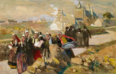 Выход из мессы в Бретани by Люсьен Симон — digital art print download