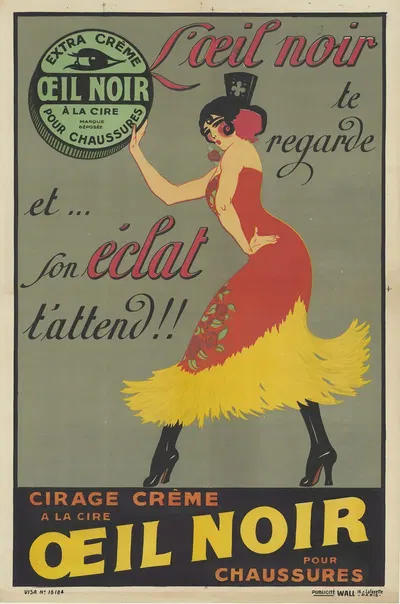 L'oeil noir te regarde et. son éclat t 'attend Cirage crème à la cire by Publicité Wall, 1919 — digital art print download