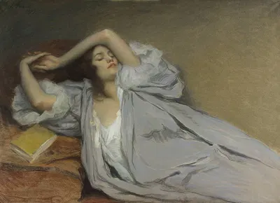 Женщина, лежащая на диване by Виктор Пруве, 1899 — digital art print download