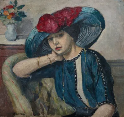 Femme au chapeau bleu by Albert André — digital art print download