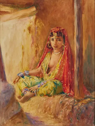 Ouled Naïl au voile rouge by Alphonse Birck — digital art print download