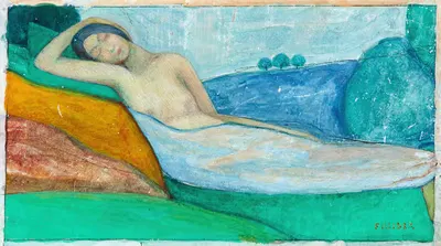 Отдых или Святая уснувшая или Лежащая фигура by Шарль Филигер, 1889-1890 — digital art print download