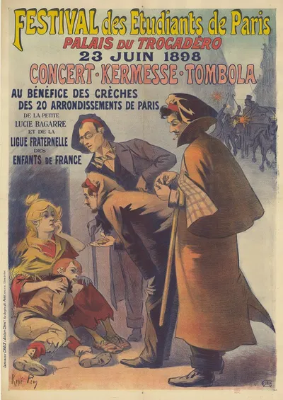 Festival des Etudiants de Paris. Palais du Trocadéro, 23 juin 1898, Concert – Kermesse -Tombola by René Péan, 1898 —…