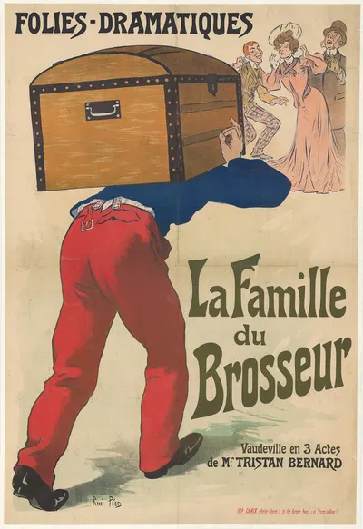Folies-Dramatiques. 'La Famille du Brosseur' – vaudeville en 3 Actes de Mr Tristan Bernard by René Péan, 1905 — digital art…