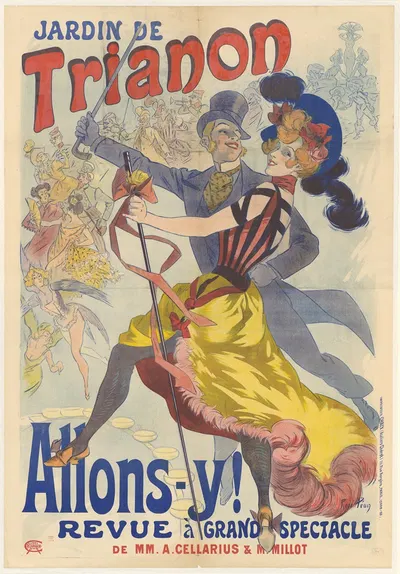 Jardin de Trianon. Allons-y revue à grand spectacle de MM. A. Cellarius & M. Millot by René Péan, 1898 — digital art print…