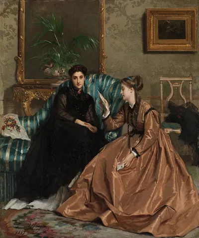 Der Liebesbrief by Gustave Léonard de Jonghe, 1867 — digital art print download