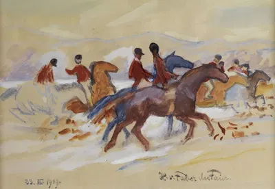 Reitgesellschaft by Hans von Faber du Faur, 1919 — digital art print download