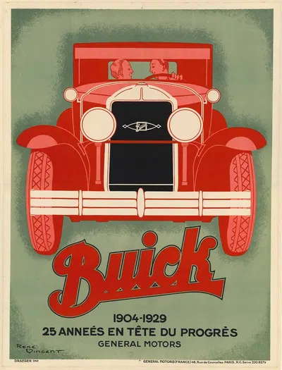 Buick 1904-1929 – 25 années en tête du progrès by Рене Винсент, 1929 — digital art print download