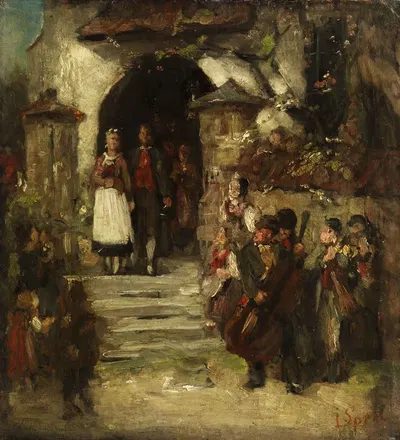 Франконская свадьба by Иоганн Шперв, 1885 — digital art print download