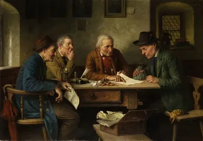 Die Abrechnung beim Notar by Josef Wagner-Höhenberg — digital art print download