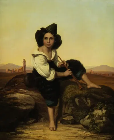 Italian shepherd boy by Leopold Pollak — digital art print download